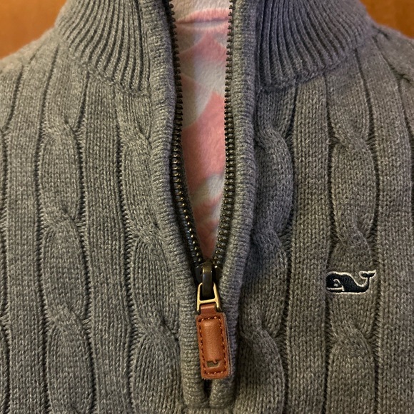 Vineyard Vines boys Gray Cable Knit Half-Zip Sweater - Picture 2 of 3